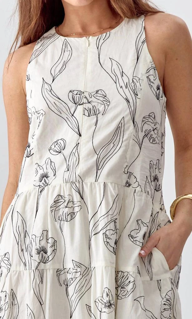商品Greylin|Greylin - Leila Drop Waist Embroidered Midi Dres,价格¥812,第2张图片详细描述