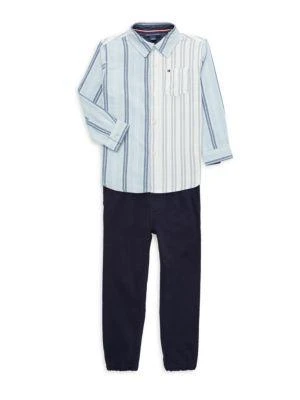 商品Tommy Hilfiger|Little Boy’s 2-Piece Striped Shirt & Pants Set,价格¥262,第1张图片