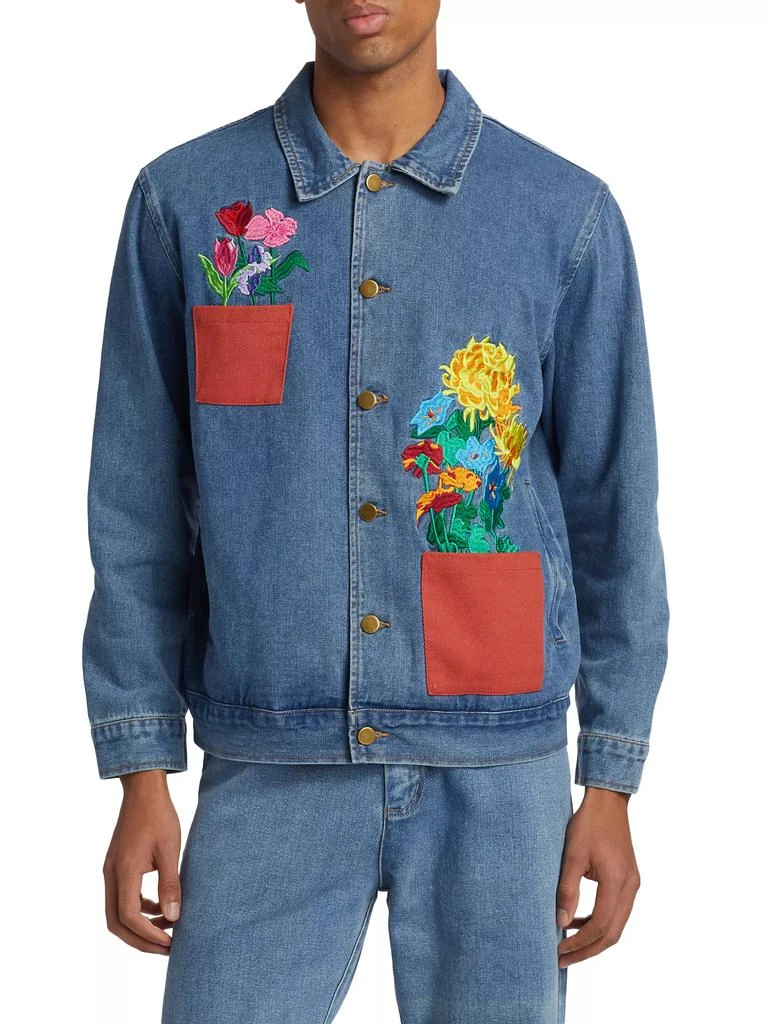 商品KidSuper|Flower Pots Denim Jacket,价格¥885,第3张图片详细描述