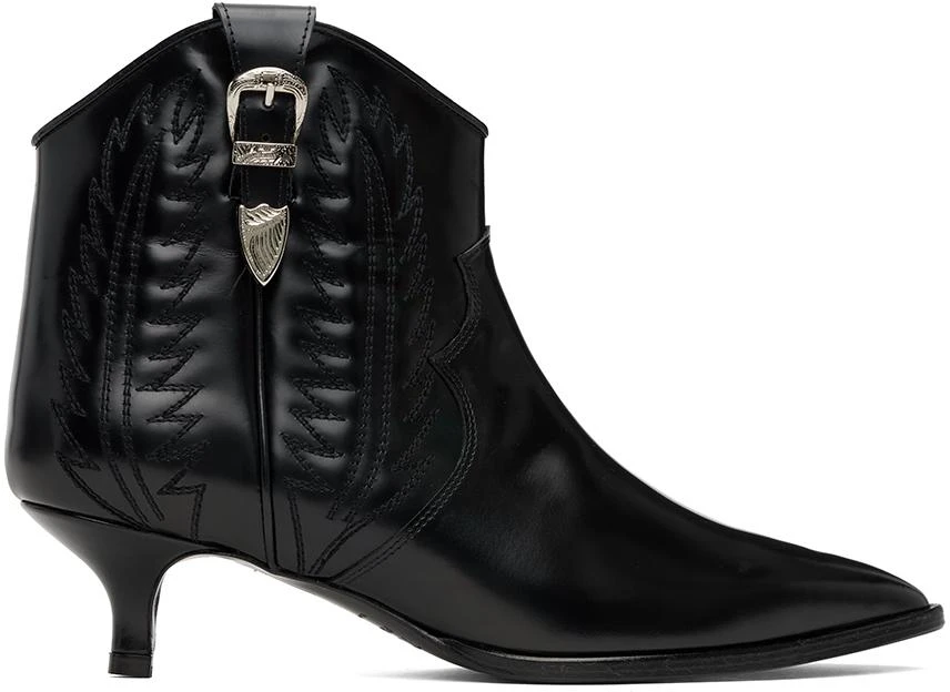 商品Toga Pulla|Black Western Heeled Boots,价格¥1027,第1张图片