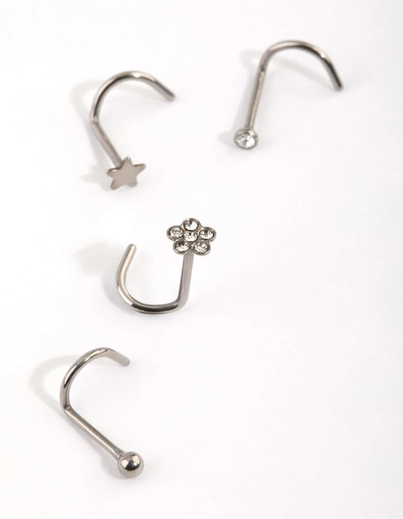 商品Lovisa|Titanium Star and Flower Nose Stud Pack,价格¥159,第2张图片详细描述