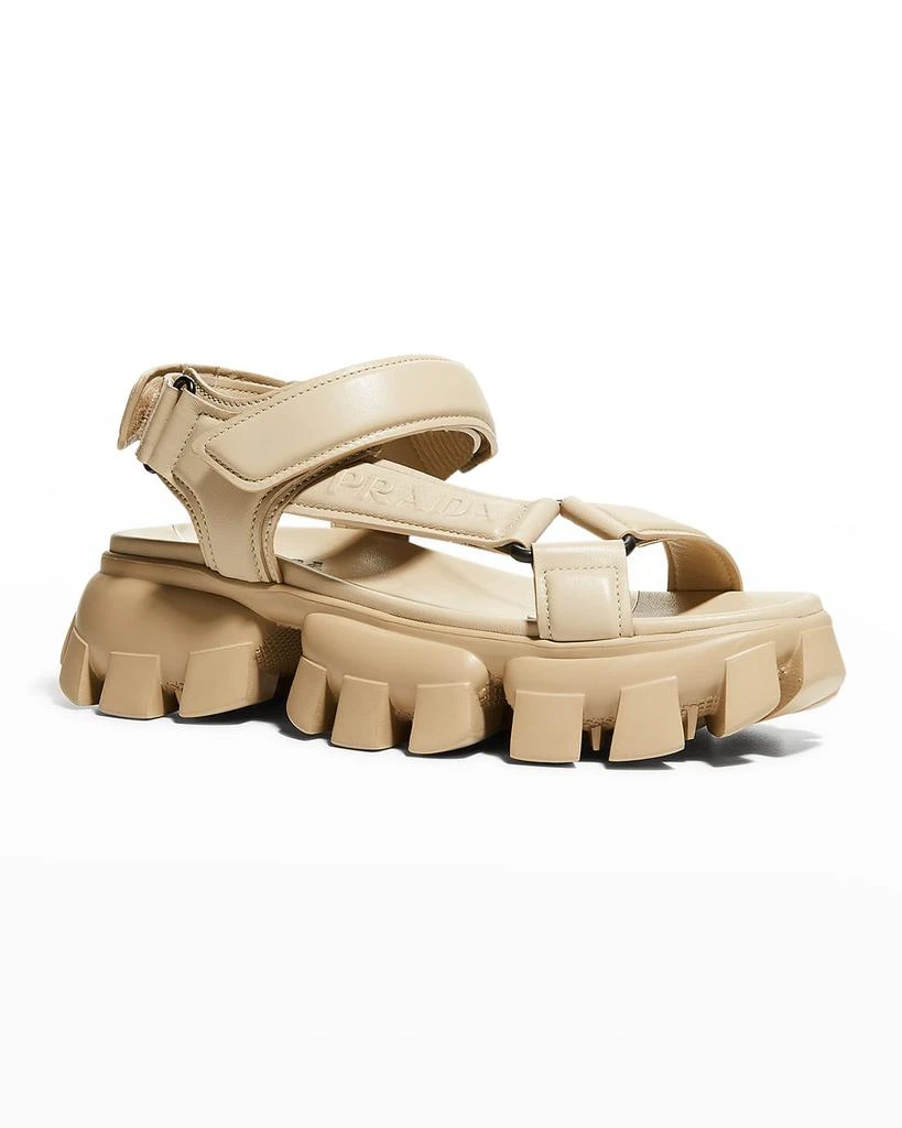 商品Prada|Lambskin Grip Thunder-Sole Sport Sandals,价格¥3758,第3张图片详细描述