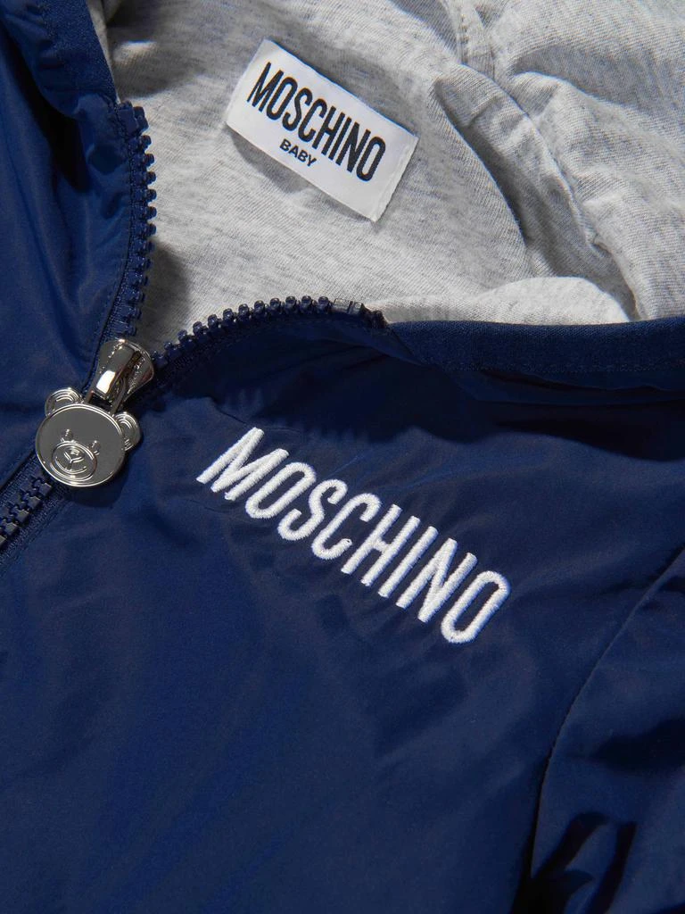 商品Moschino|Moschino Navy Baby Unisex Teddy Toy Hooded Jacket With Ears,价格¥1373,第3张图片详细描述