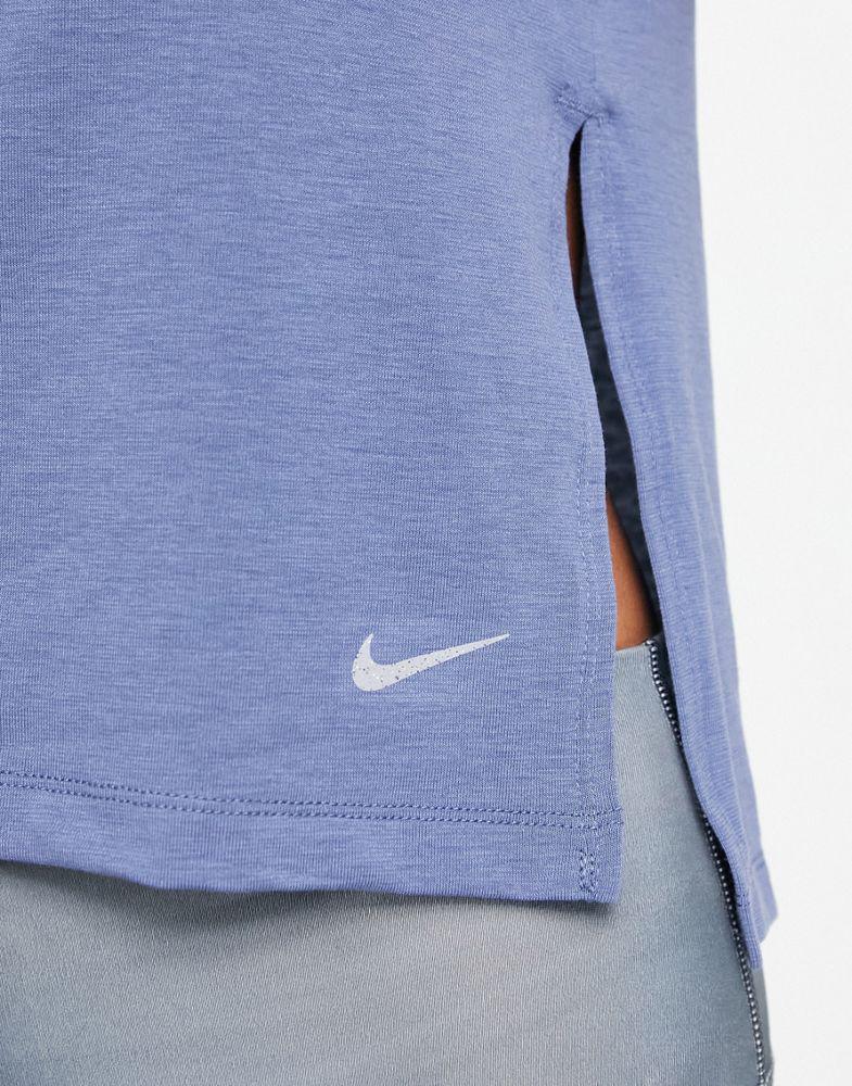 Nike Yoga Essentials dri fit side split t-shirt in diffused blue商品第2张图片规格展示