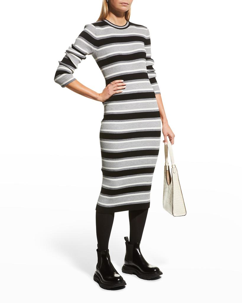 Empire Wool Stripe Midi Dress商品第3张图片规格展示