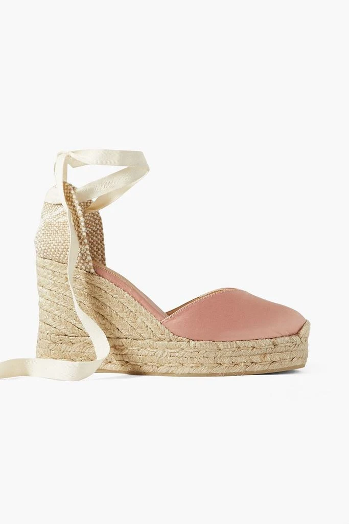 商品CASTAÑER|Chiara 80 satin and canvas wedge espadrilles,价格¥653,第1张图片