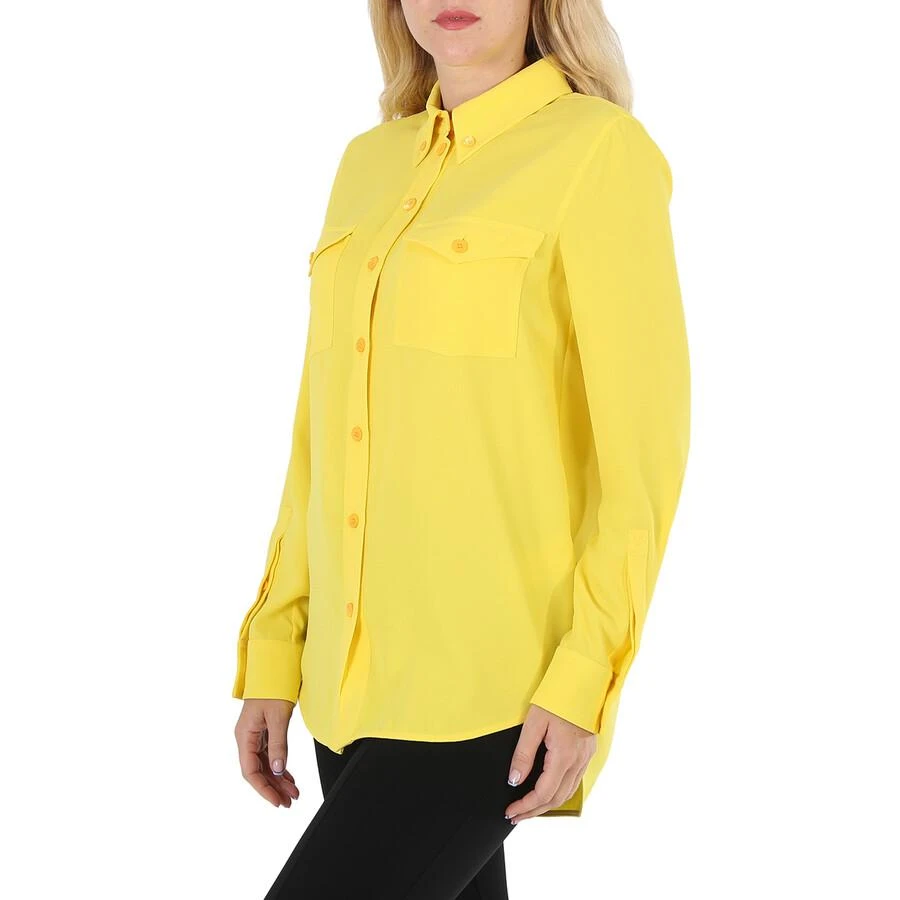 商品Burberry|Ladies Pale Tulip Yellow Long-Sleeve Button-Down Classic Shirt,价格¥976,第3张图片详细描述