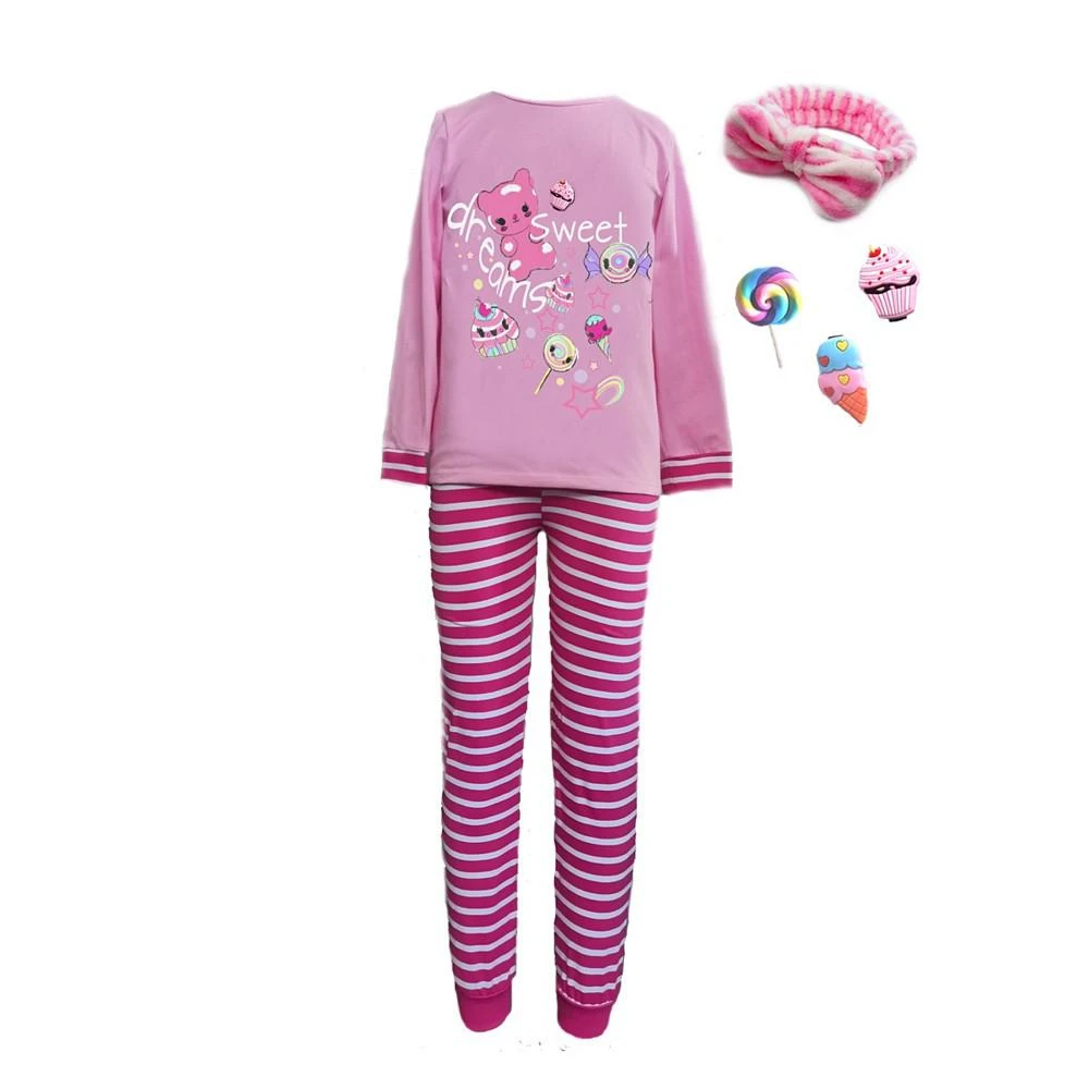 商品Mi Amore Gigi|Little Girls Candy Stripe Interactive Pajamas, 2 Piece Set,价格¥329,第1张图片