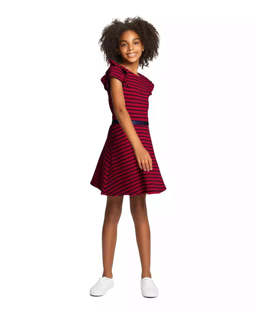 商品Tommy Hilfiger|Toddler and Little Girls Stripe Ruffle Dress,价格¥119,第1张图片