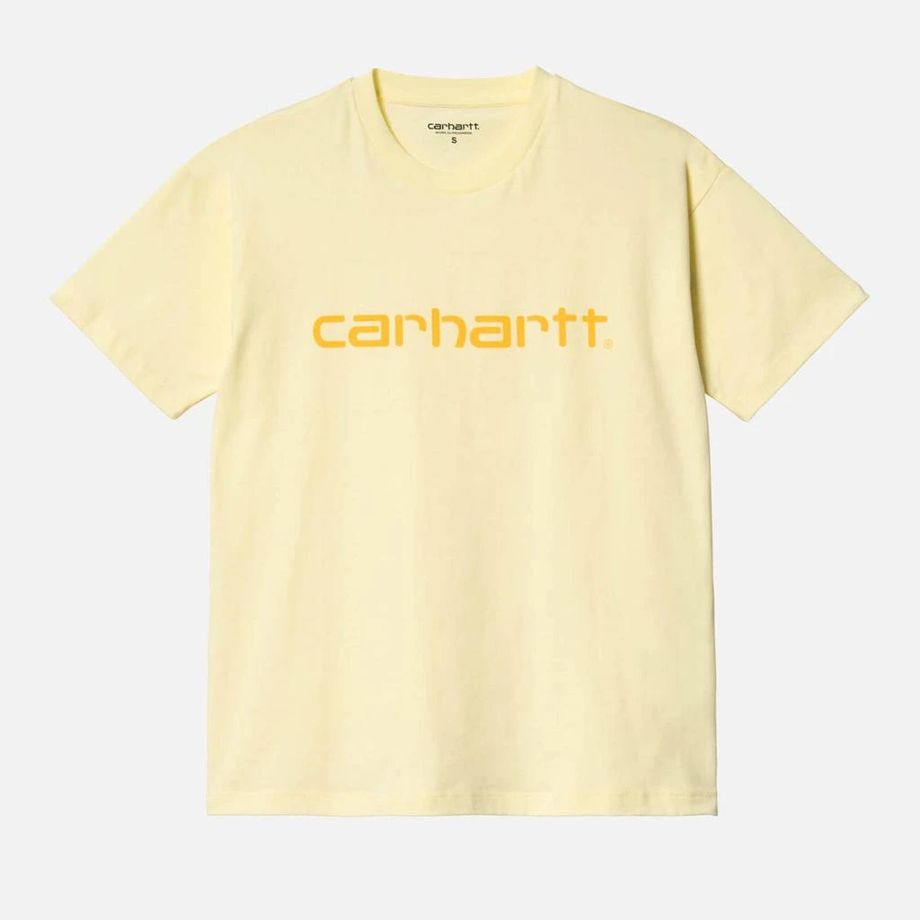 商品Carhartt|Carhartt WIP Women's S/S Script T-Shirt - Soft Yellow/Popsicle,价格¥113,第1张图片