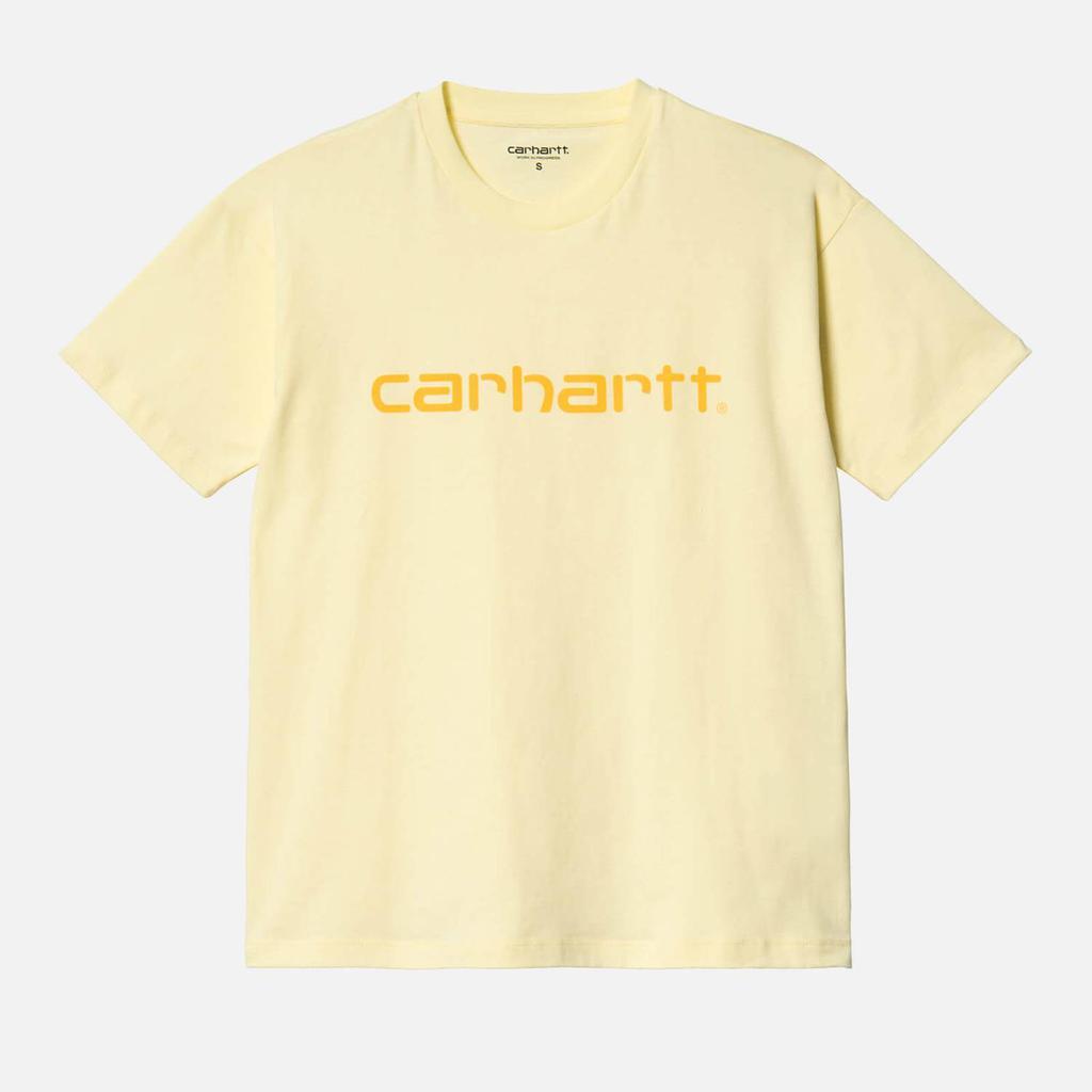 商品Carhartt|Carhartt WIP Women's S/S Script T-Shirt - Soft Yellow/Popsicle,价格¥130,第1张图片