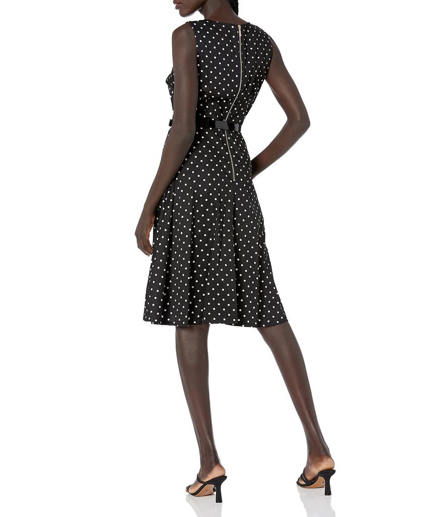 Women's Polka Dot Cotton Fit and Flare Dress商品第2张图片规格展示