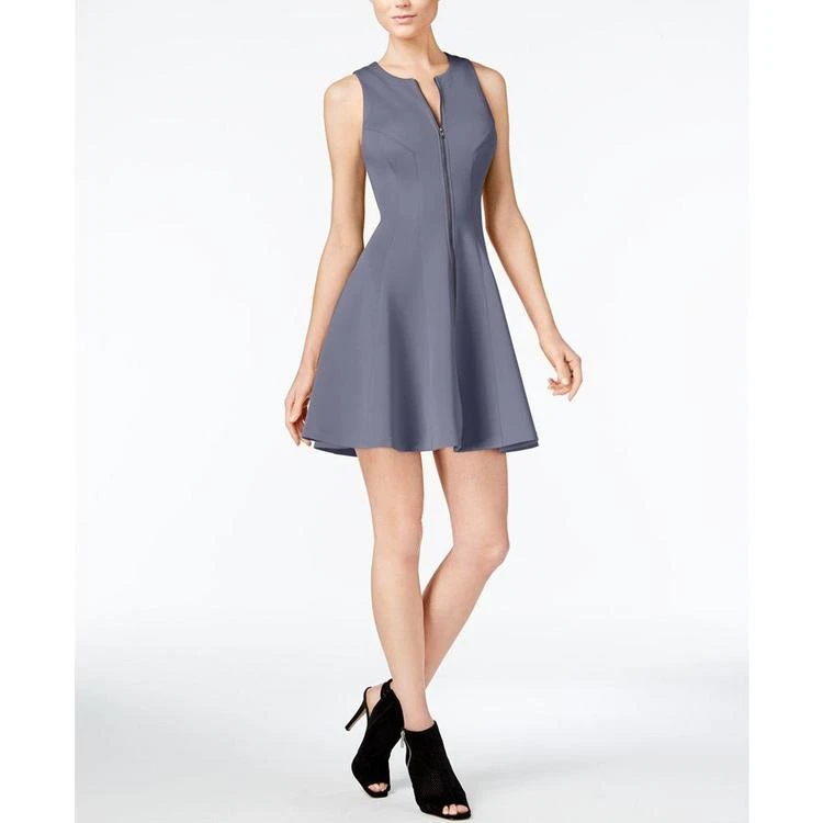 商品Bar III|Zip-Front Fit & Flare Scuba Dress, Created for Macy's,价格¥595,第1张图片