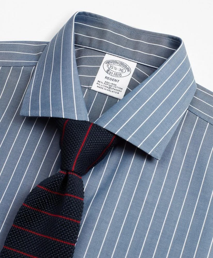 商品Brooks Brothers|Stretch Regent Regular-Fit Dress Shirt, Non-Iron Pinstripe,价格¥412,第2张图片详细描述