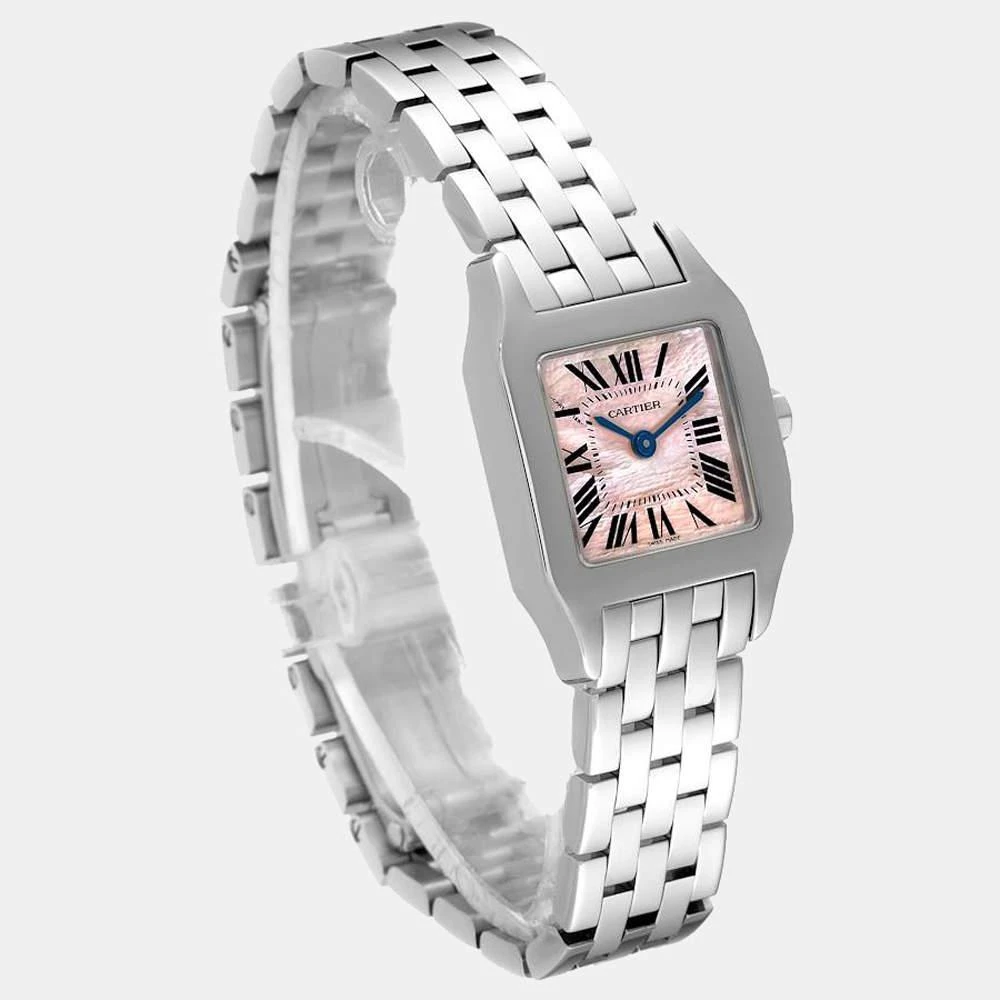 Cartier Pink MOP Stainless Steel Santos Demoiselle W25075Z5 Women's Wristwatch 20 MM 商品