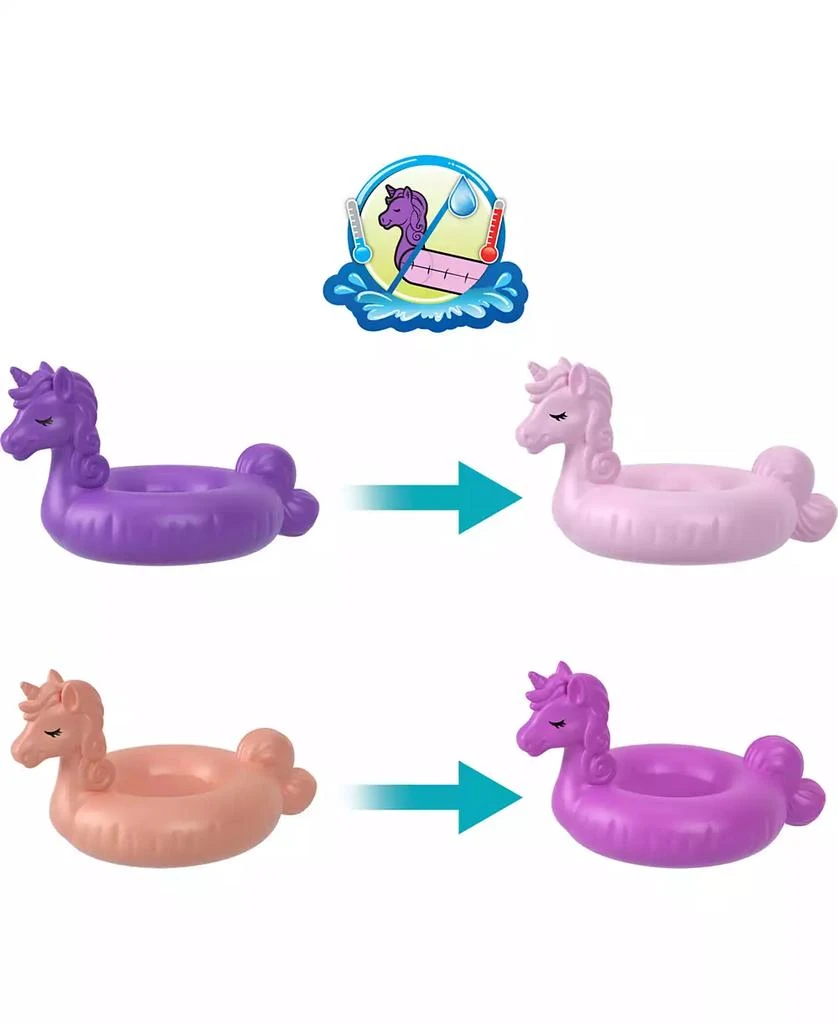 商品Polly Pocket|Dolls and Playset, Unicorn Toys, Sparkle Cove Adventure Unicorn Floatie Compact,价格¥90,第2张图片详细描述