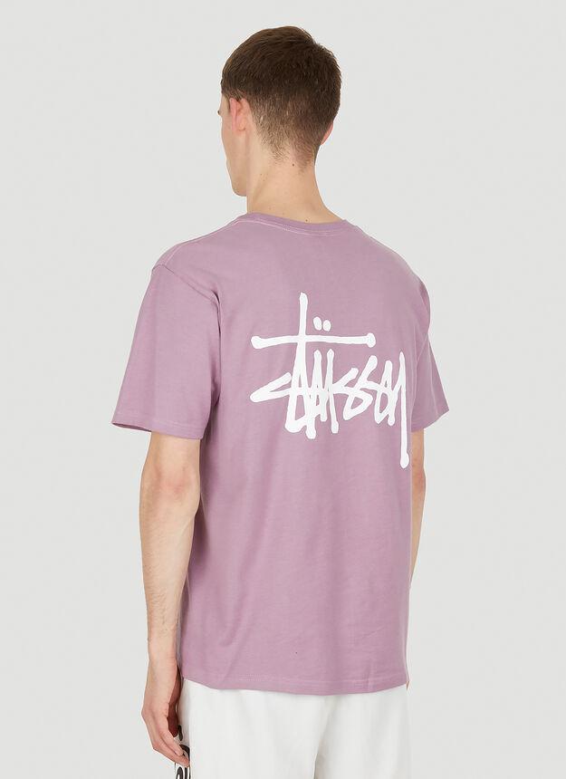 Basic Logo Print T-Shirt in Purple商品第4张图片规格展示
