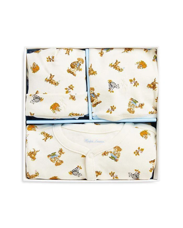 商品Ralph Lauren|Boys' Polo Bear Cotton 3 Piece Gift Set - Baby,价格¥418,第1张图片详细描述