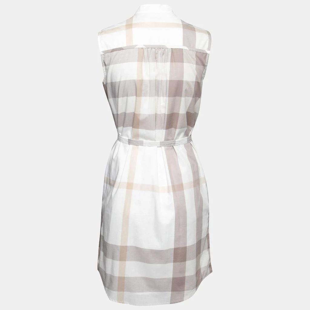 商品[二手商品] Burberry|Burberry Brit Off White Checked Cotton Sleeveless Belted Shirt Dress S,价格¥938,第2张图片详细描述