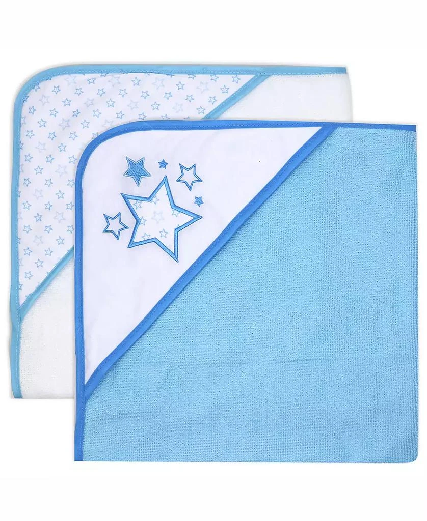 商品Tendertyme|Baby Boys and Baby Girls Stars 2 Pack Hooded Bath Towel and Wash Cloth Set,价格¥225,第3张图片详细描述