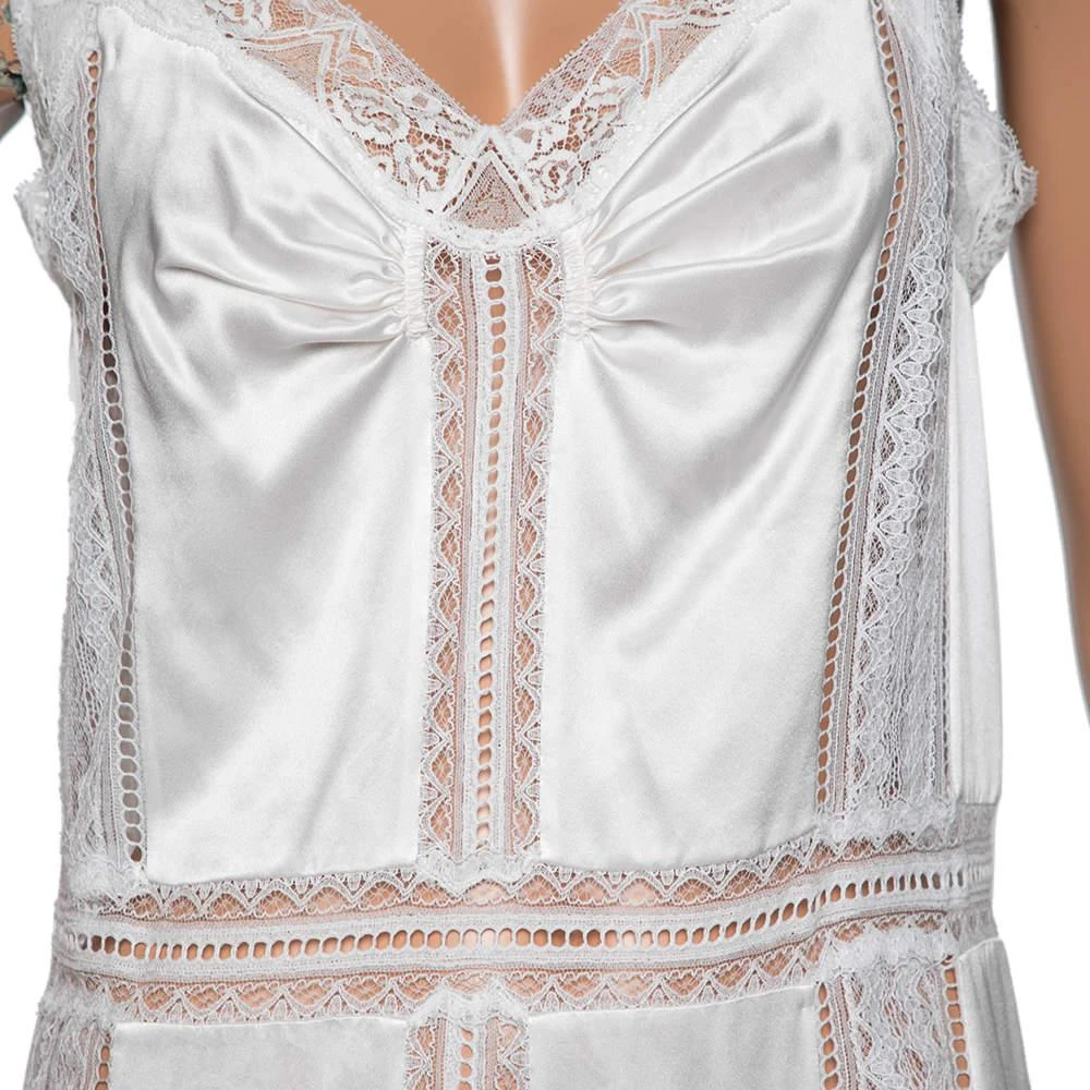 商品[二手商品] Burberry|Burberry White Satin Silk & Chantilly Lace Sleeveless Slip Dress S,价格¥6802,第4张图片详细描述