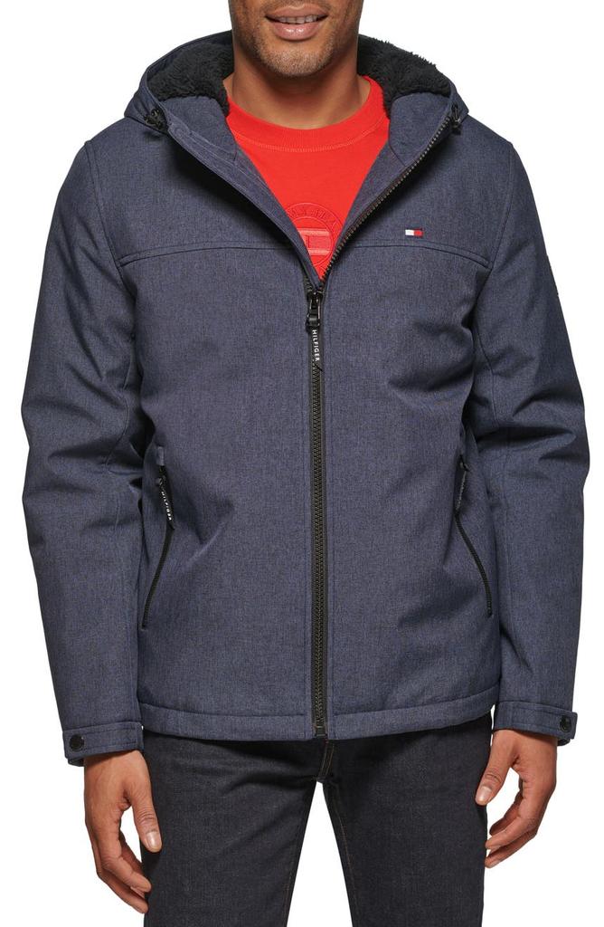 Faux Shearling Lined Hooded Jacket商品第1张图片规格展示