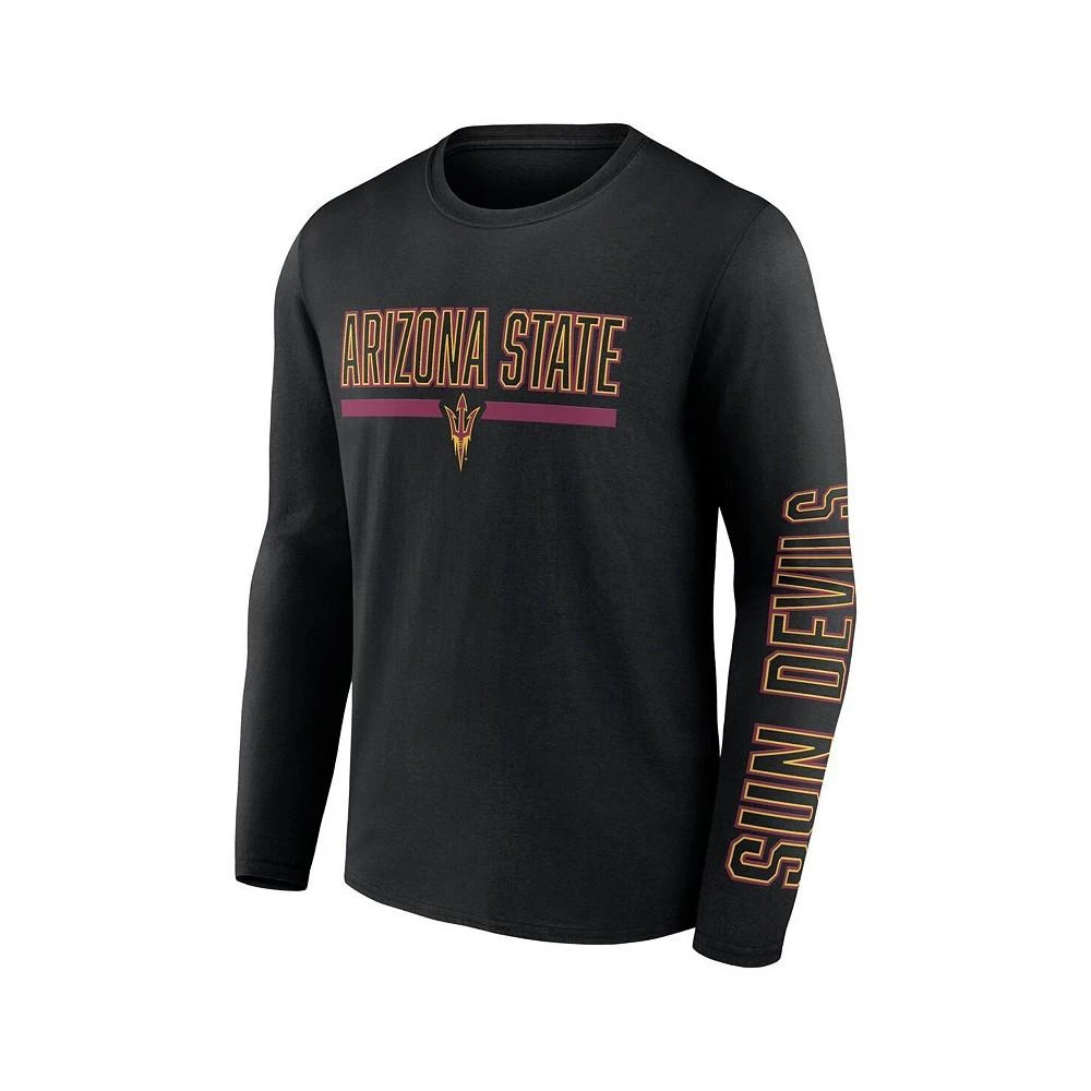 商品Fanatics|Men's Branded Black Arizona State Sun Devils Modern Two-Hit Long Sleeve T-shirt,价格¥212,第3张图片详细描述