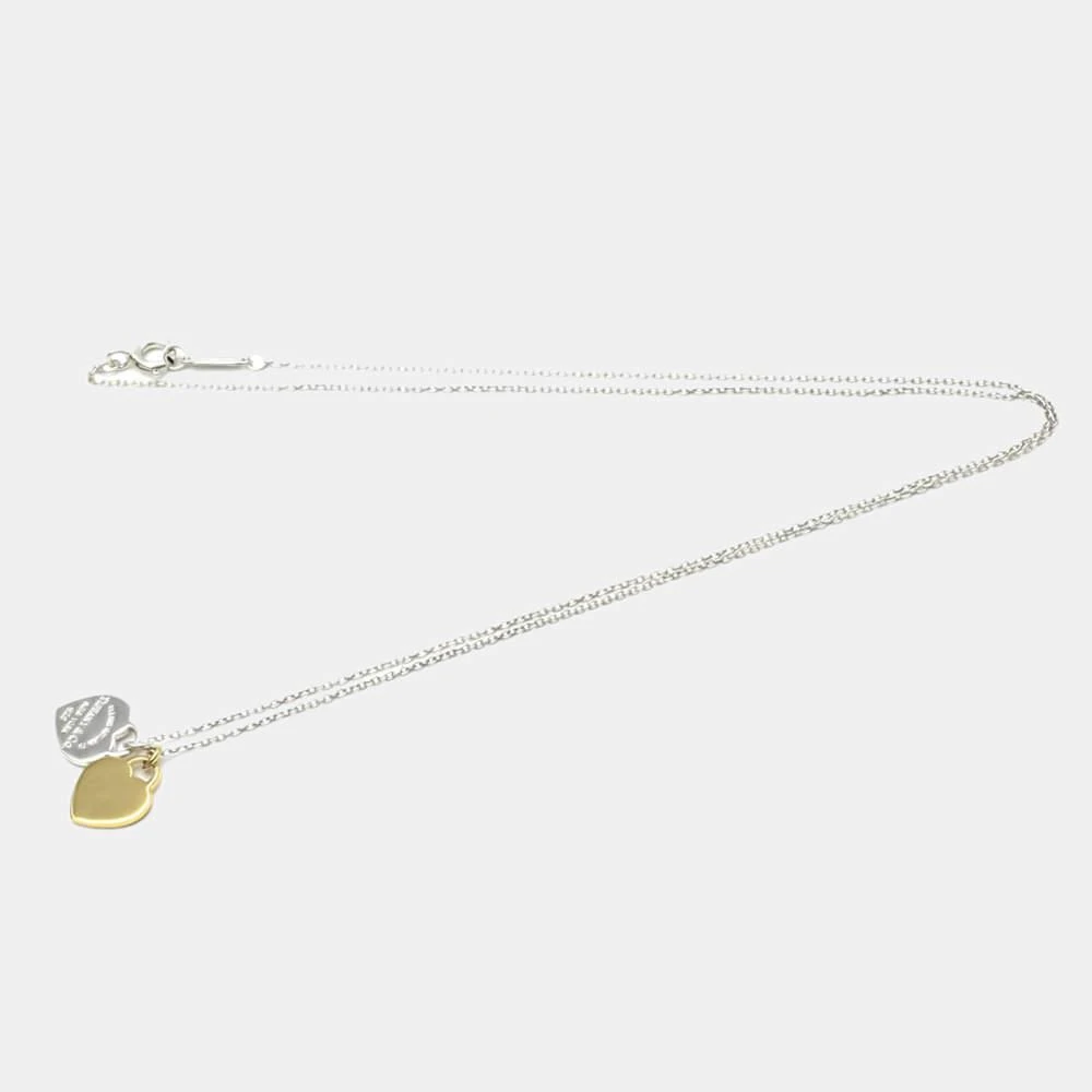 商品[二手商品] Tiffany & Co.|Tiffany & Co. Return To Tiffany Love Double Heart Tag 18K Yellow Gold Silver Necklace,价格¥2401,第2张图片详细描述