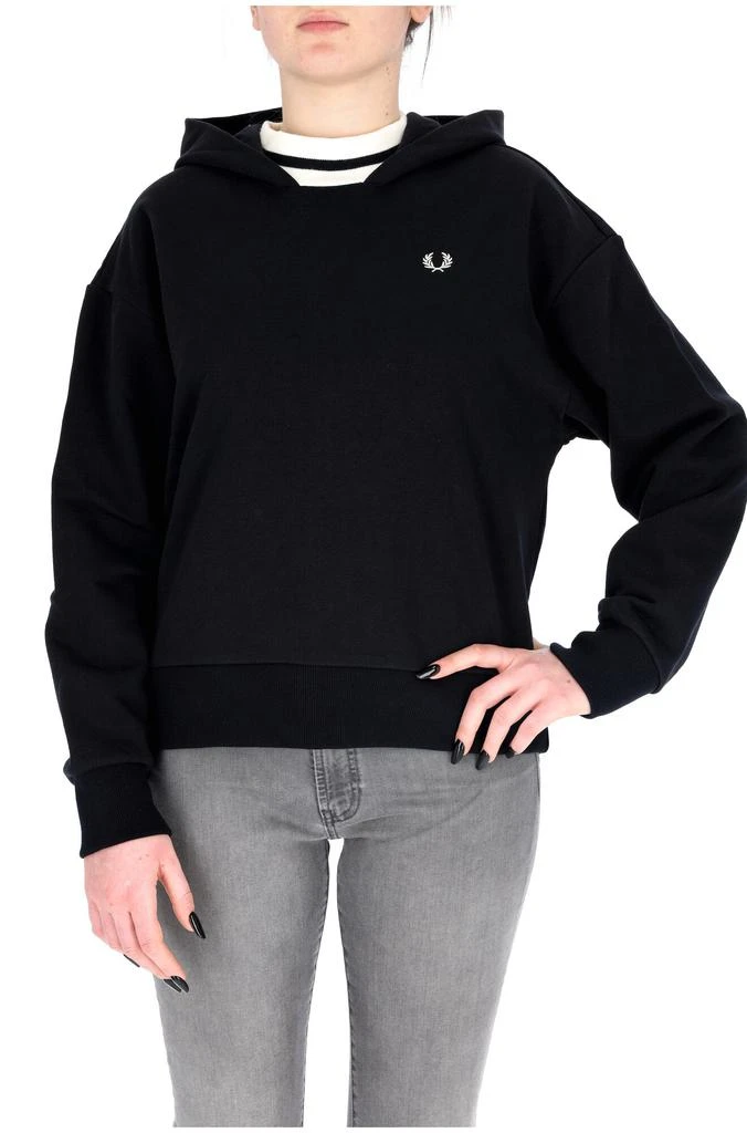 商品Fred Perry|Hoodie and zip sweatshirt on the back woman Fred Perry G4119 Black,价格¥1630,第1张图片