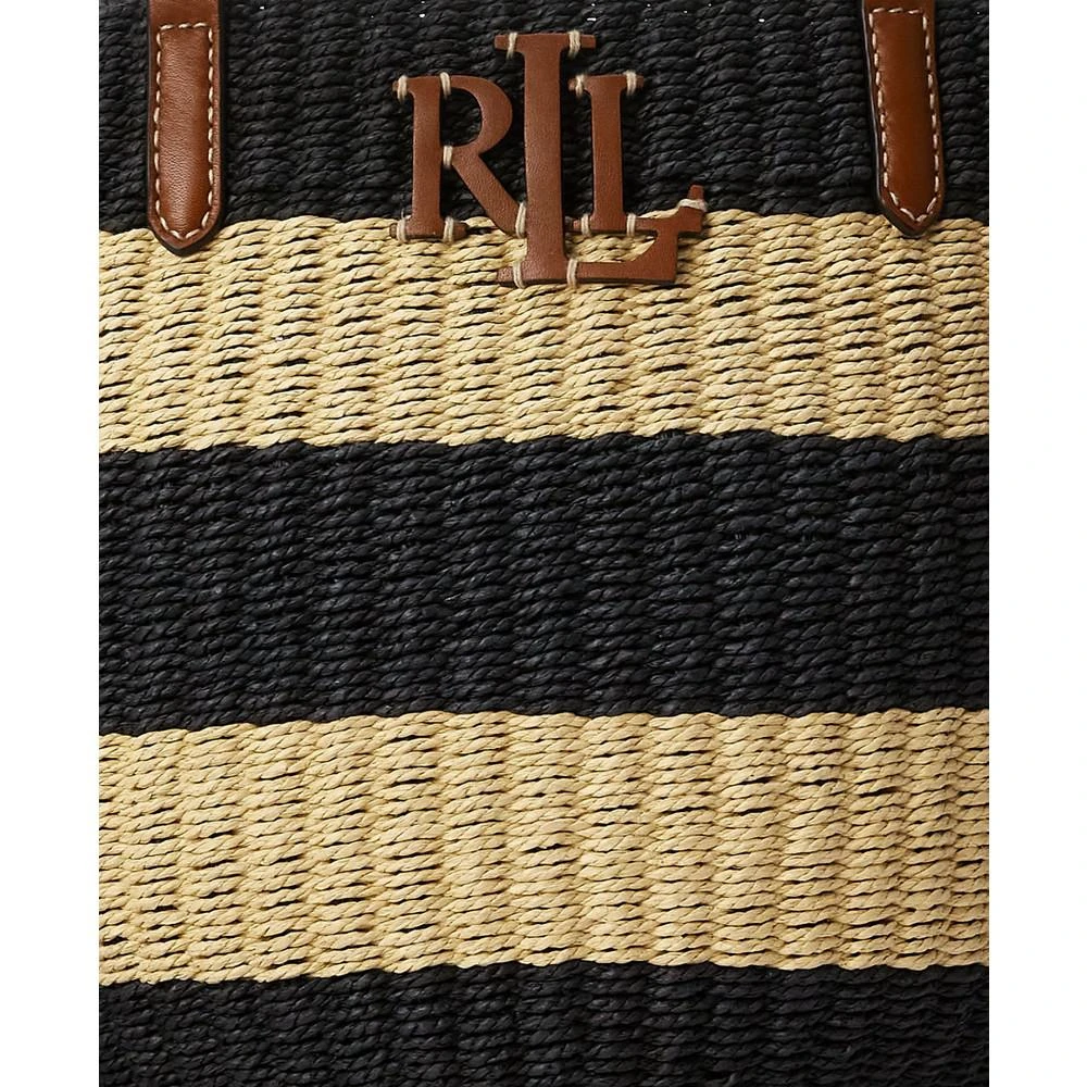 商品Ralph Lauren|Striped Straw Medium Hartley Tote Bag,价格¥2397,第3张图片详细描述