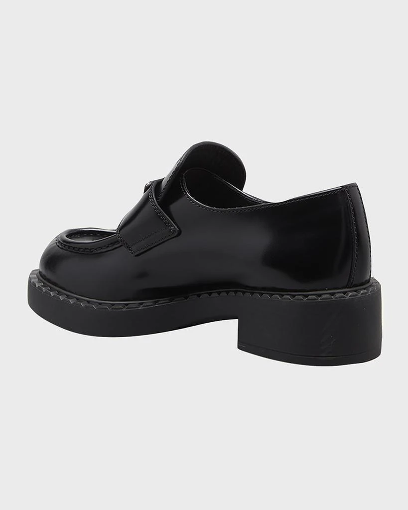 商品Prada|Leather Triangle Logo Loafers,价格¥9308,第5张图片详细描述