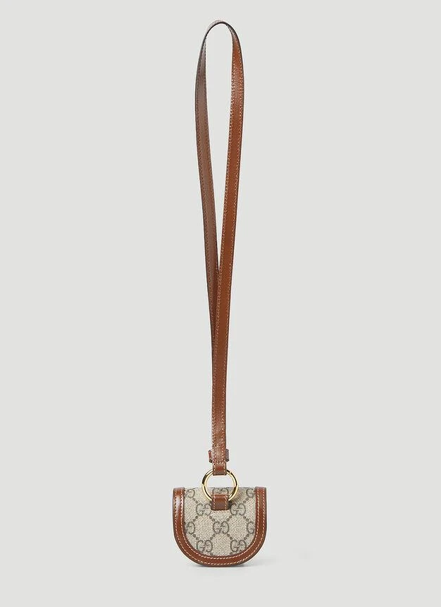 商品Gucci|Supreme Horsebit 1955 AirPods Holder in Brown,价格¥4302,第2张图片详细描述