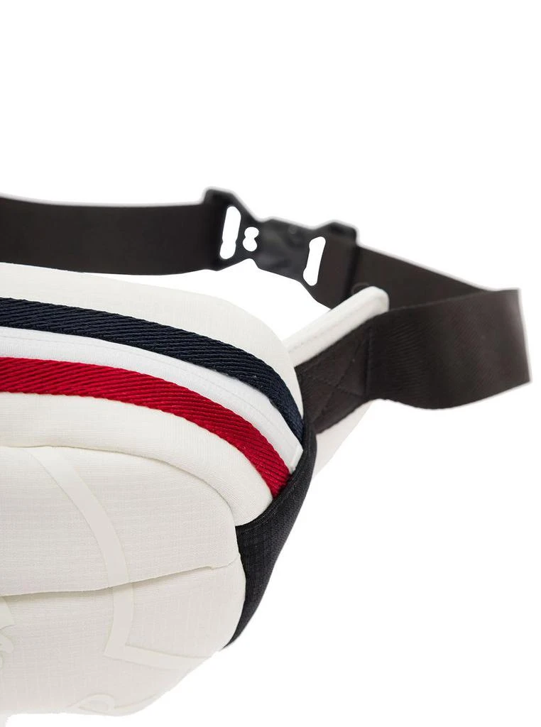 商品Moncler|Moncler cut White Fanny Pack With Tricolour Stripes And Logo In Tech Fabric Man - Men,价格¥8824,第4张图片详细描述