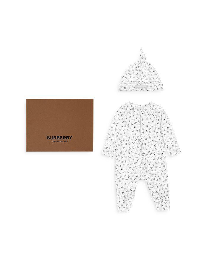 商品Burberry|Unisex Thomas Organic Cotton Stretch 2 Pc. Teddy Bear Print Coveralls & Hat Gift Set - Baby,价格¥1941,第3张图片详细描述
