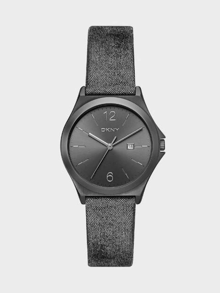 商品DKNY|Parsons Three Hand Leather Watch - Grey,价格¥686,第1张图片