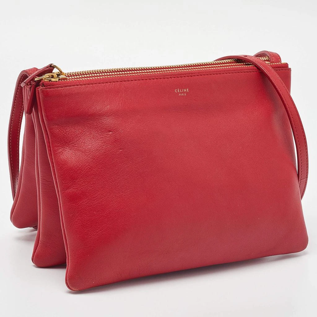 商品[二手商品] Celine|Celine Red Leather Large Trio Zip Crossbody Bag,价格¥3174,第3张图片详细描述