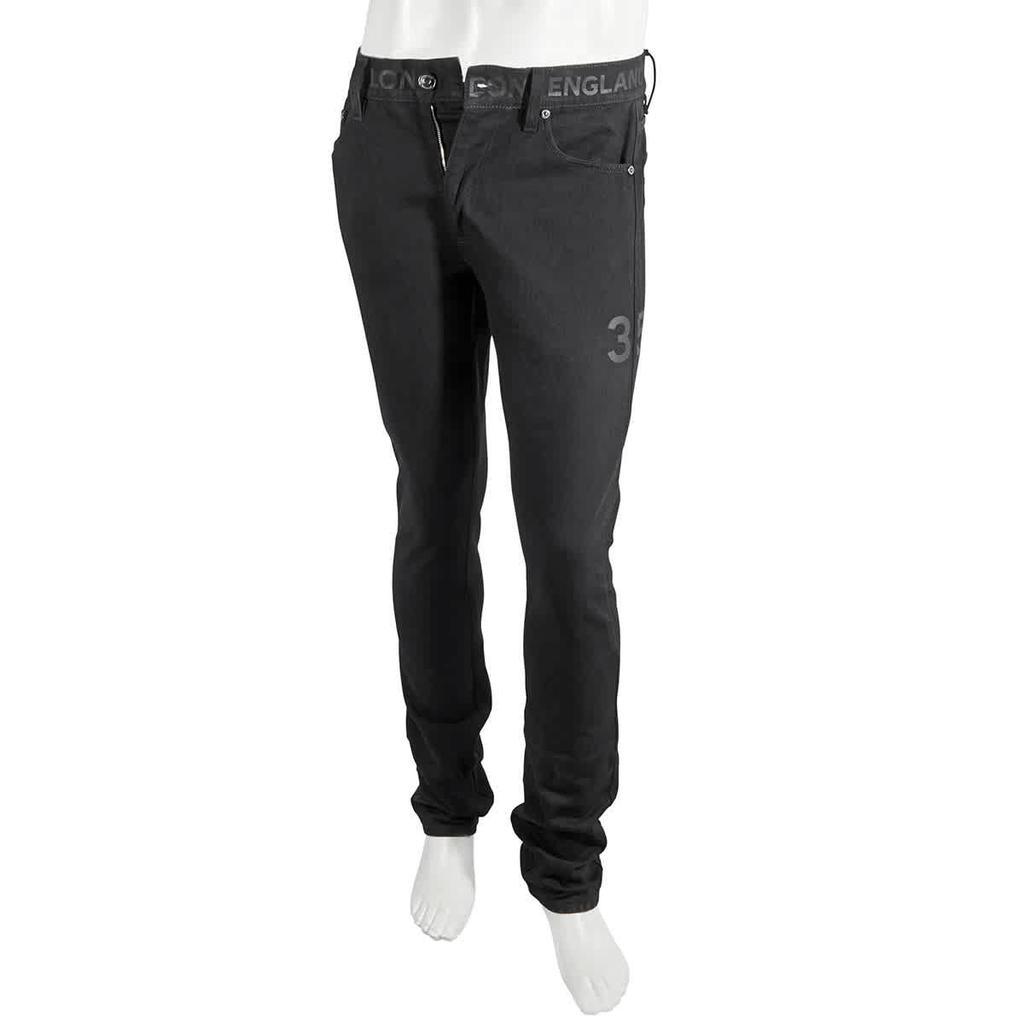 商品Burberry|Mens Black Straight Fit Logo Print Japanese Denim Jeans,价格¥3662,第1张图片