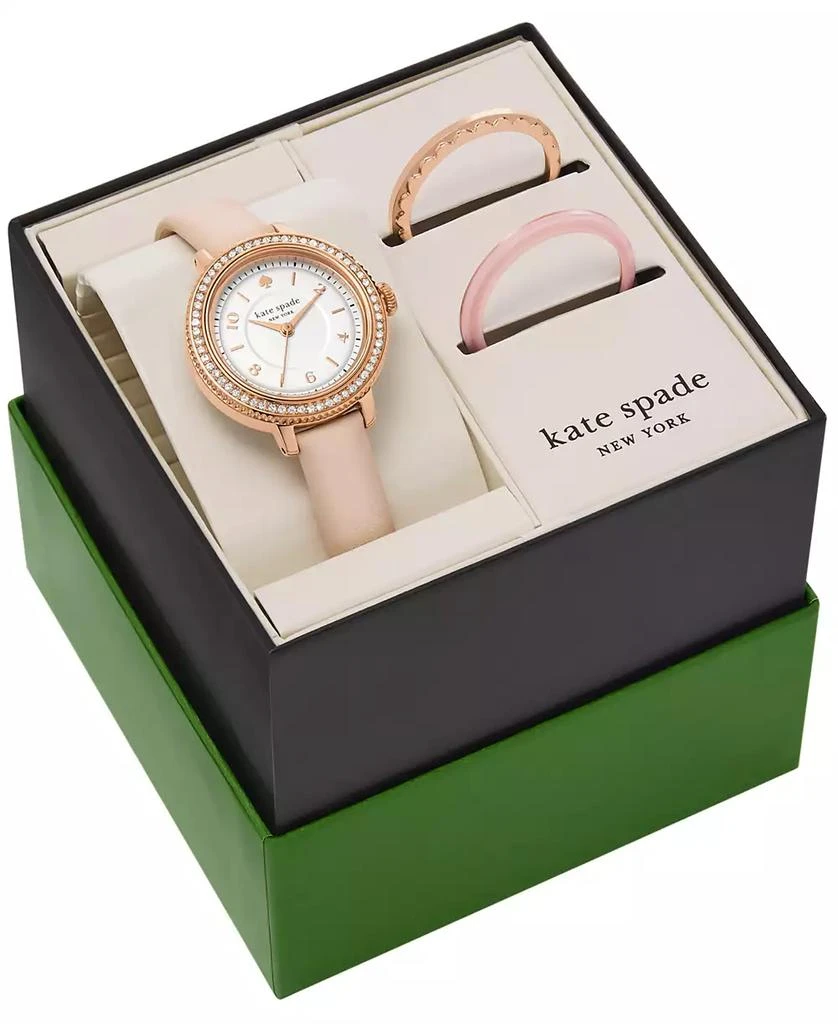 商品Kate Spade|Women's Morningside Three Hand Pink Pro-Planet Leather Watch 28mm Gift Set,价格¥1528,第5张图片详细描述