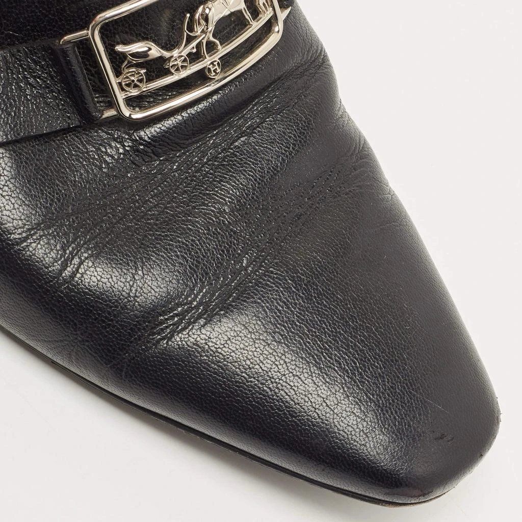 Hermes Black Leather Vincennes Mules Size 38 商品