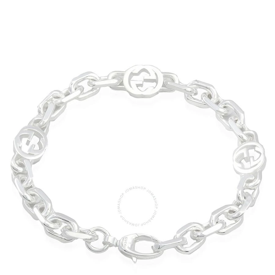 商品Gucci|Gucci Interlocking G Motif Sterling Silver Bracelet, Size 19 - Yba620798002,价格¥1676,第3张图片详细描述