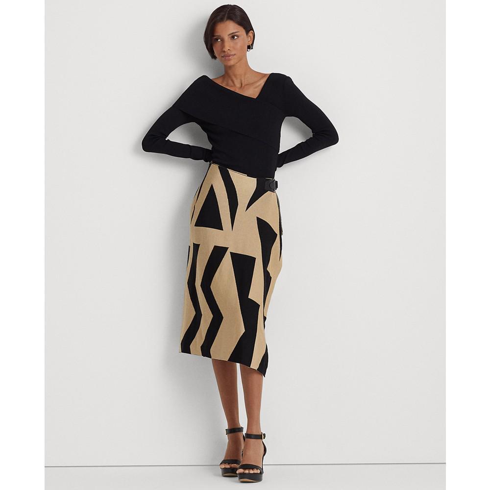 商品Ralph Lauren|Women's Geo-Print Cotton-Blend Pencil Skirt,价格¥1755,第6张图片详细描述