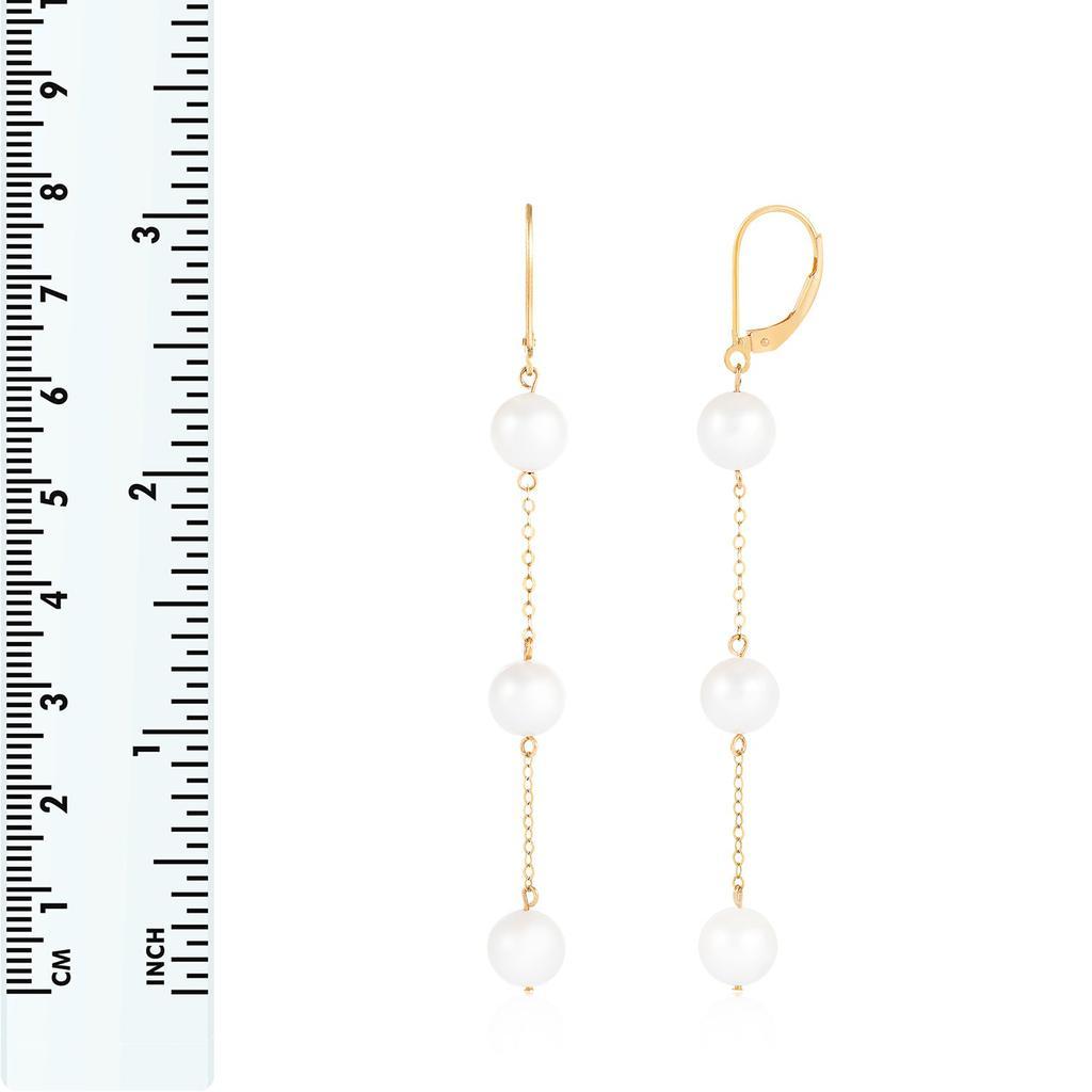 商品Splendid Pearls|14k Yellow Gold 8-8.5mm Pearl Earrings,价格¥2572,第4张图片详细描述