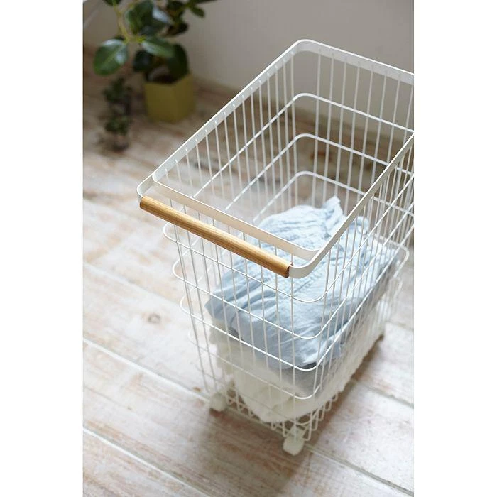 商品Yamazaki|Tosca White Slim Rolling Laundry Basket,价格¥737,第4张图片详细描述