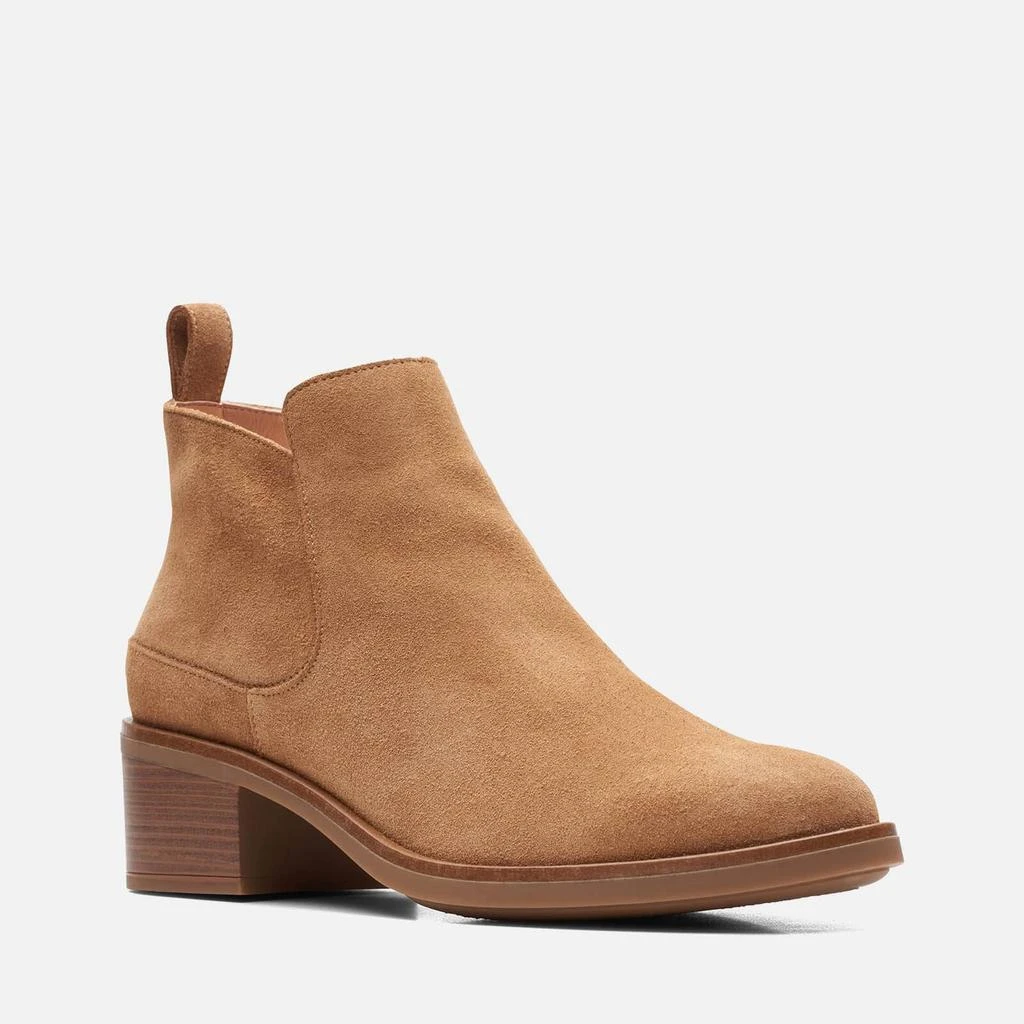 商品Clarks|CLARKS WOMEN'S MEMI ZIP SUEDE HEELED ANKLE BOOTS - LIGHT TAN,价格¥494,第2张图片详细描述