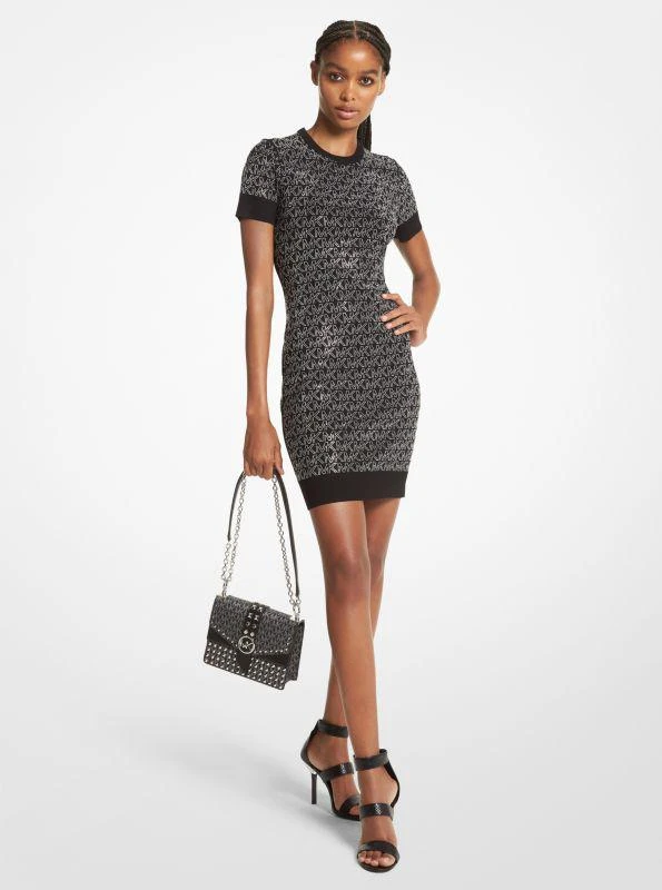 商品Michael Kors|Studded Logo Stretch Viscose Mini Dress,价格¥1382,第1张图片