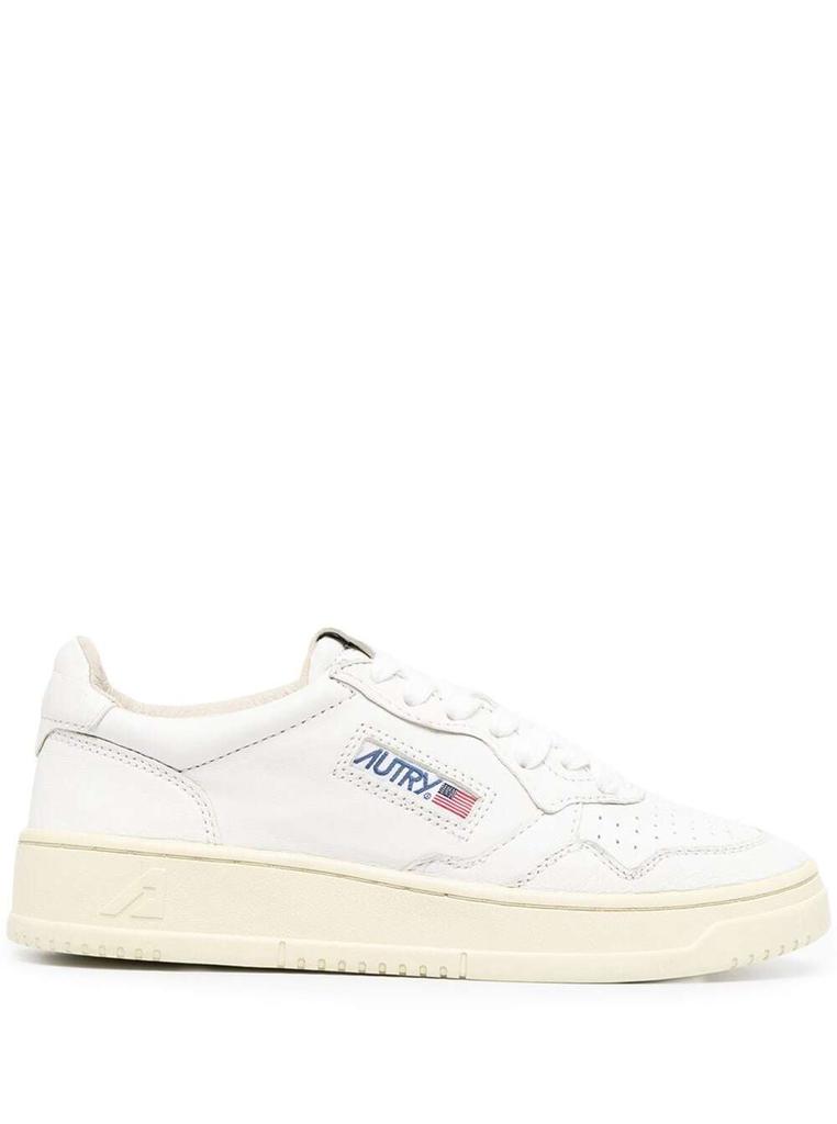 White Leather Sneakers with Logo Autry Woman商品第1张图片规格展示
