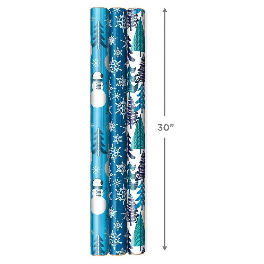Blue Foil Christmas Wrapping Paper 商品