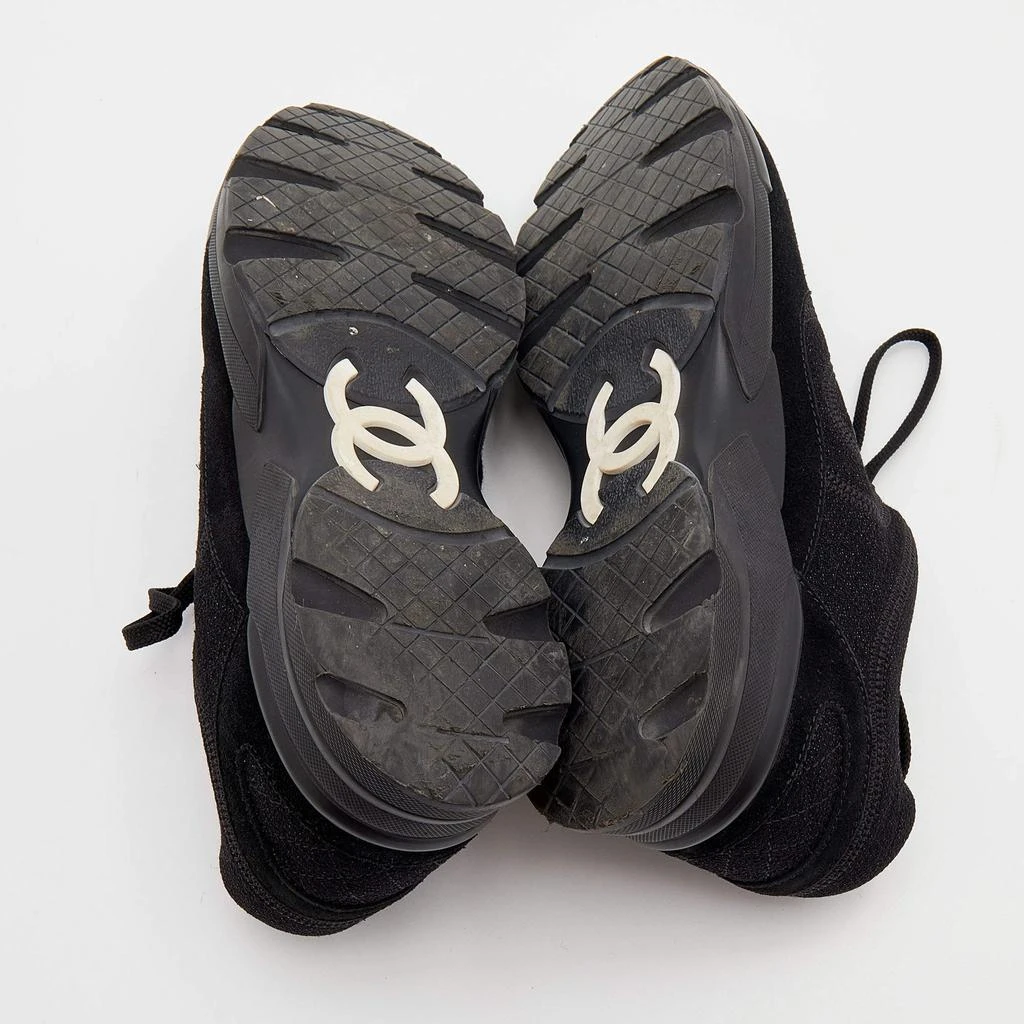 Chanel Black Suede And Shimmer Fabric CC Low Top Sneakers Size 40.5 商品