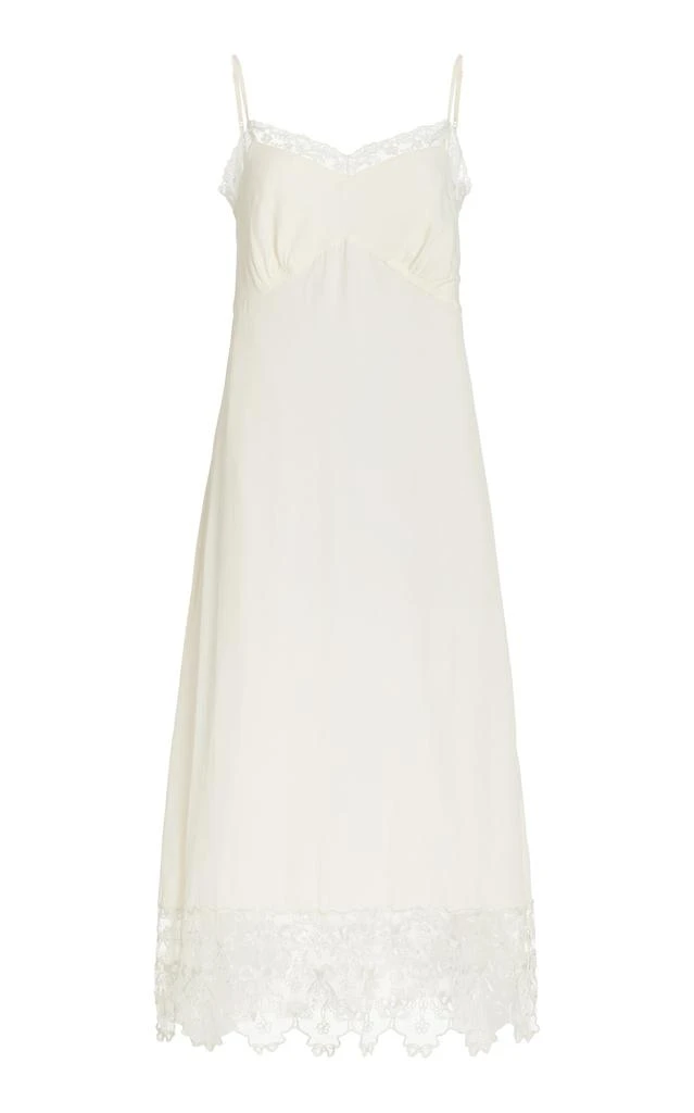 商品Simone Rocha|Simone Rocha - Lace-Trimmed Crepe Midi Slip Dress - Ivory - UK 6 - Moda Operandi,价格¥2648,第1张图片