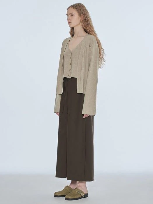 商品DIAGONAL|Vest Layered Knit Top Cardigan (Beige),价格¥933,第5张图片详细描述